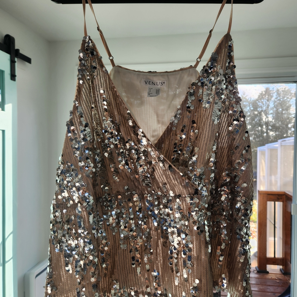 Venus Sequin Spaghetti Strap Top